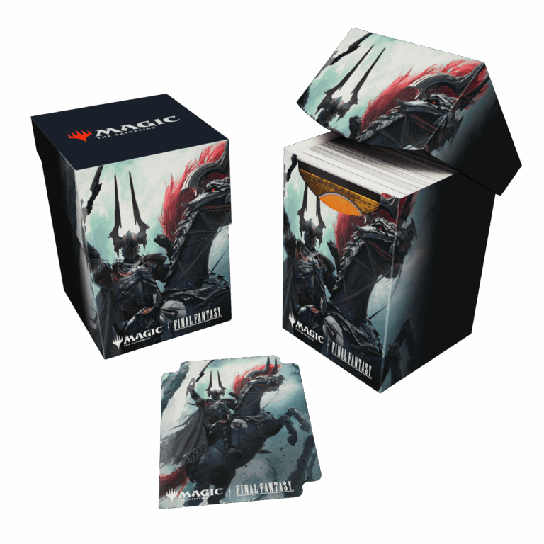 Ultra PRO Final Fantasy 100+ Deckbox V4 Primal Odin, geöffnet und geschlossen
