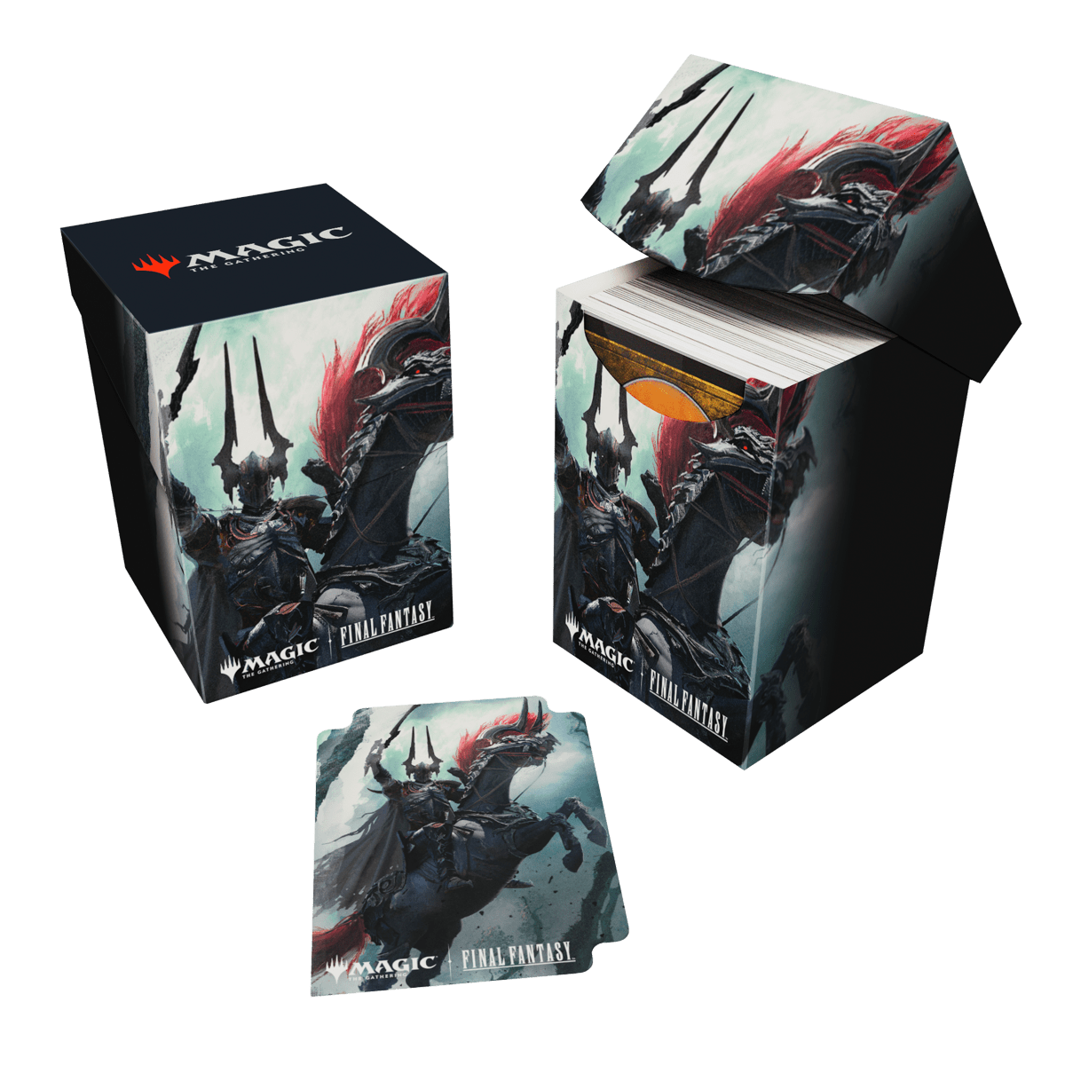 Ultra PRO Final Fantasy 100+ Deckbox V4 Primal Odin, geöffnet und geschlossen