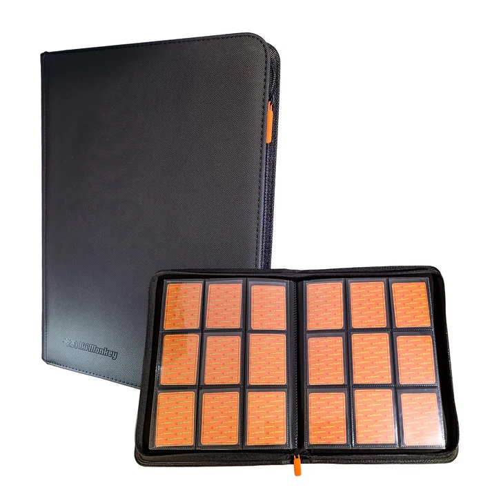 Friki Monkey – 9-Pocket-Binder mit Reißverschluss, Schwarz