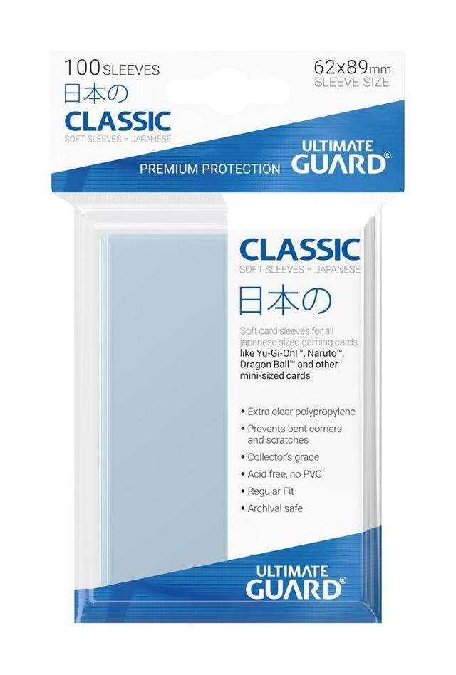 Ultimate Guard Classic Soft Sleeves – 100 Kartenhüllen, Japanese Size, Transparent