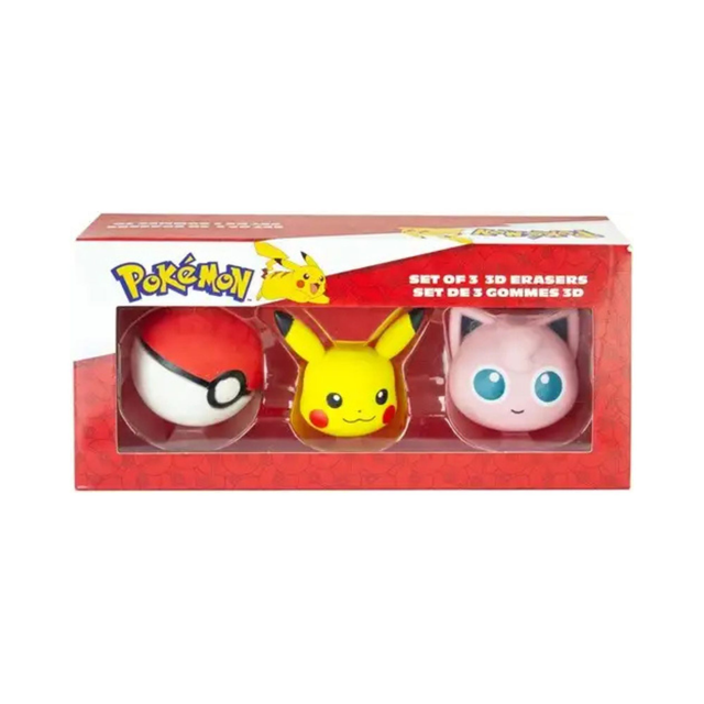 Pokemon – 3D-Radiergummis, 3er-Pack
