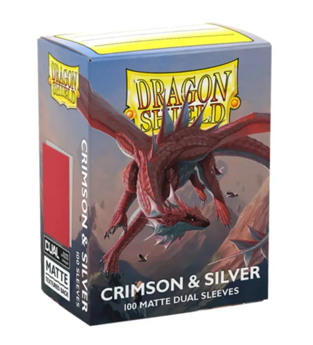 Dragon Shield Dual Matte Crimson & Silver – 100 Kartenhüllen
